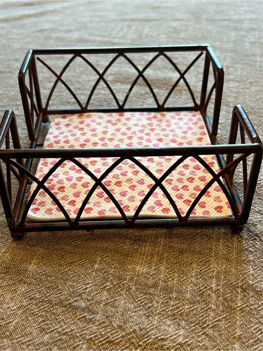 Metal Napkin holder for table; Used